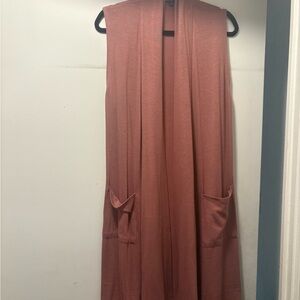 Sleeveless Pink Duster Vest